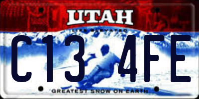 UT license plate C134FE