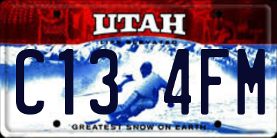 UT license plate C134FM