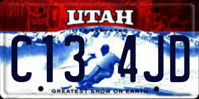 UT license plate C134JD