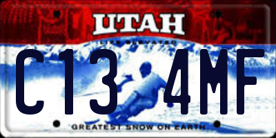 UT license plate C134MF