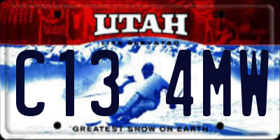 UT license plate C134MW
