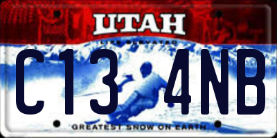 UT license plate C134NB
