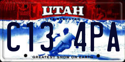 UT license plate C134PA