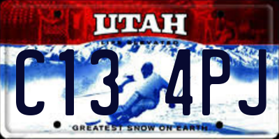 UT license plate C134PJ