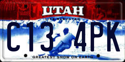 UT license plate C134PK