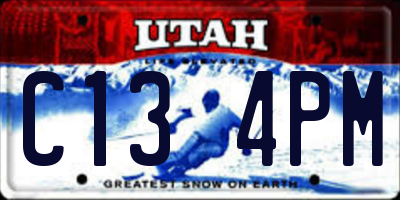 UT license plate C134PM
