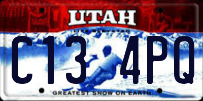 UT license plate C134PQ