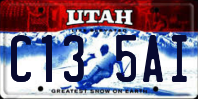 UT license plate C135AI