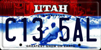 UT license plate C135AL