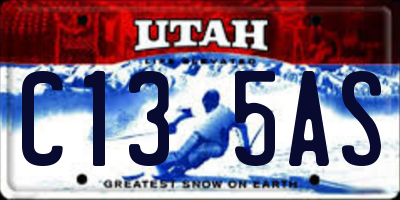UT license plate C135AS