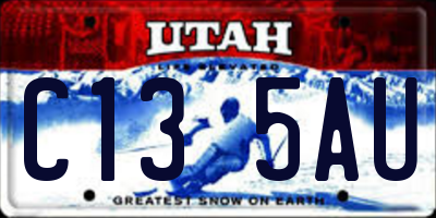 UT license plate C135AU