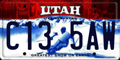 UT license plate C135AW