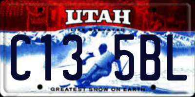 UT license plate C135BL