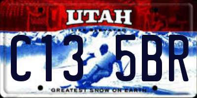 UT license plate C135BR