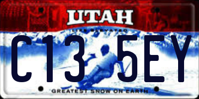 UT license plate C135EY