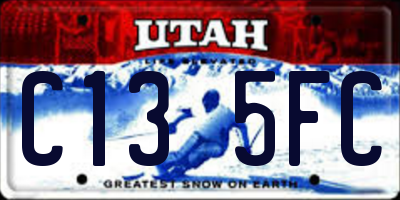 UT license plate C135FC