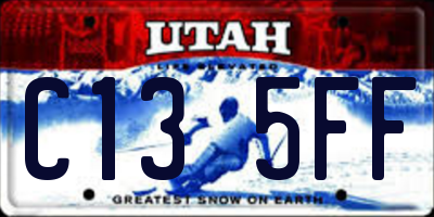 UT license plate C135FF