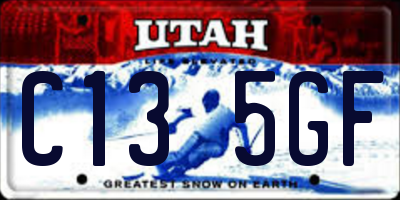 UT license plate C135GF