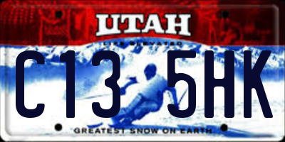 UT license plate C135HK