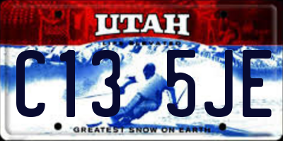 UT license plate C135JE