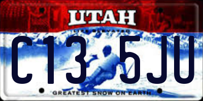 UT license plate C135JU