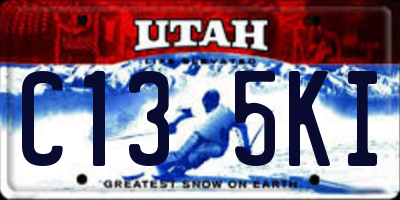 UT license plate C135KI