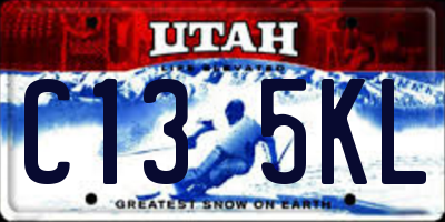 UT license plate C135KL