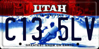 UT license plate C135LV
