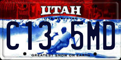 UT license plate C135MD
