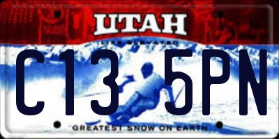 UT license plate C135PN