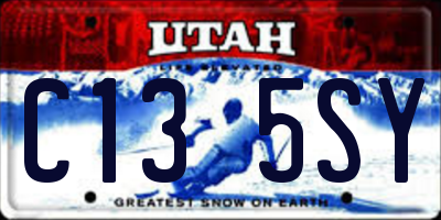 UT license plate C135SY
