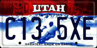 UT license plate C135XE