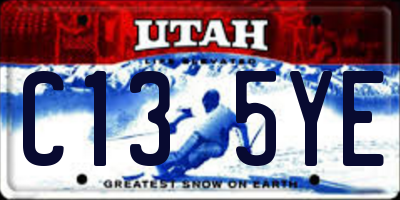 UT license plate C135YE