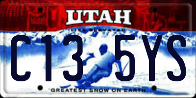 UT license plate C135YS