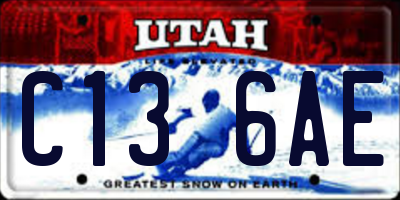 UT license plate C136AE