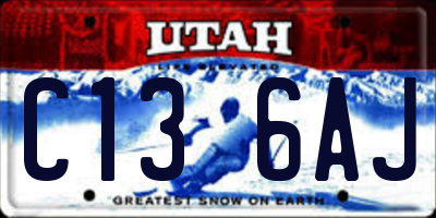 UT license plate C136AJ