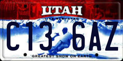 UT license plate C136AZ