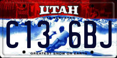 UT license plate C136BJ