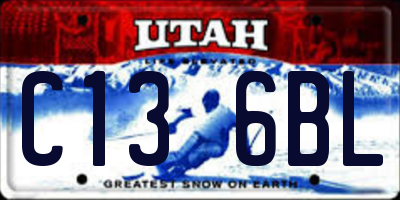 UT license plate C136BL