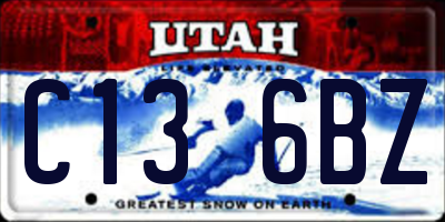 UT license plate C136BZ