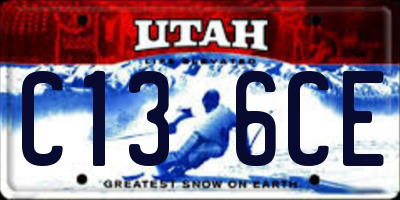 UT license plate C136CE