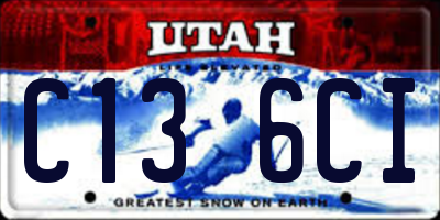 UT license plate C136CI