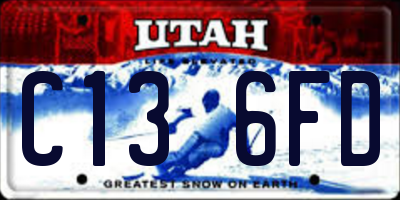 UT license plate C136FD