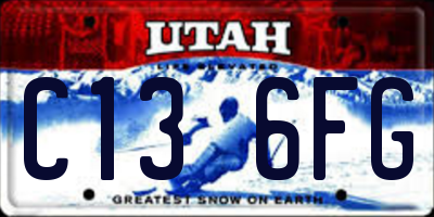 UT license plate C136FG
