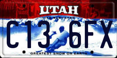 UT license plate C136FX