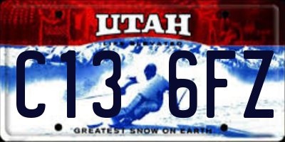 UT license plate C136FZ