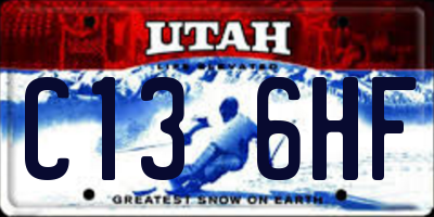 UT license plate C136HF