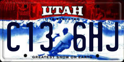 UT license plate C136HJ
