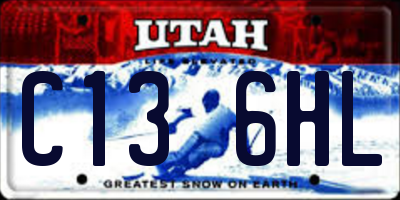 UT license plate C136HL