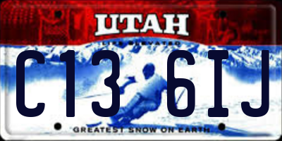 UT license plate C136IJ